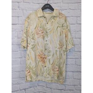 Tommy Bahama Mens Med 100% Silk Button Up Camp Hawaiian Aloha Floral